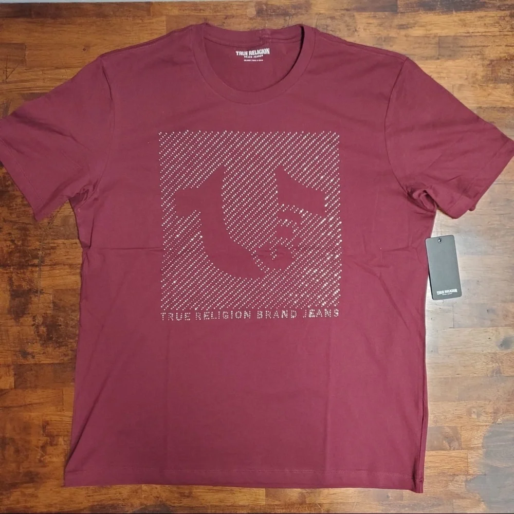 True Religion Rymstone tee sz various burgundy